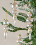 Winter Splendor Finial Ornament, Set of 4 shown on tree