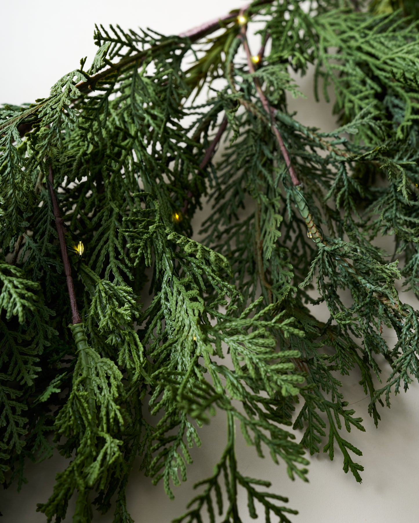 Real Touch Cedar Mix Oversized Pre-Lit Garland - 100" close up