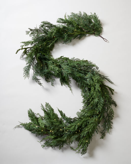 Real Touch Cedar Mix Oversized Pre-Lit Garland - 100"