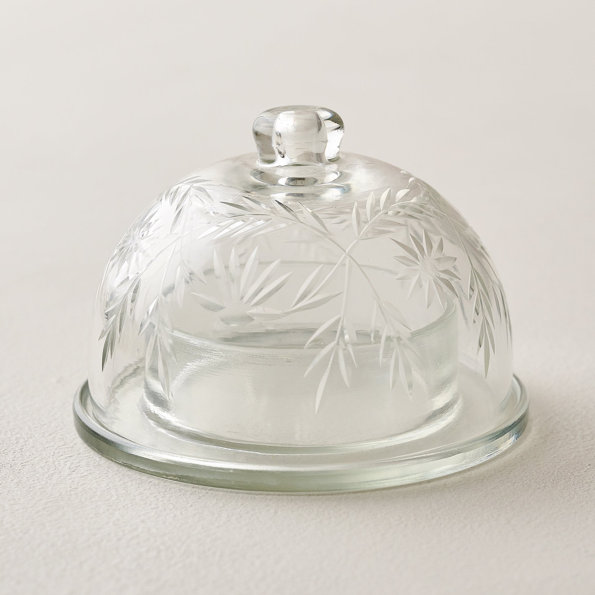 Vivian Cut Glass Butter Dish