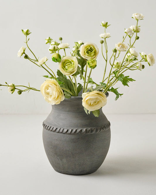 White Ranunculus Bloom Bundle shown in vase