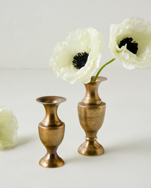 Callin Etched Brass Bud Vase