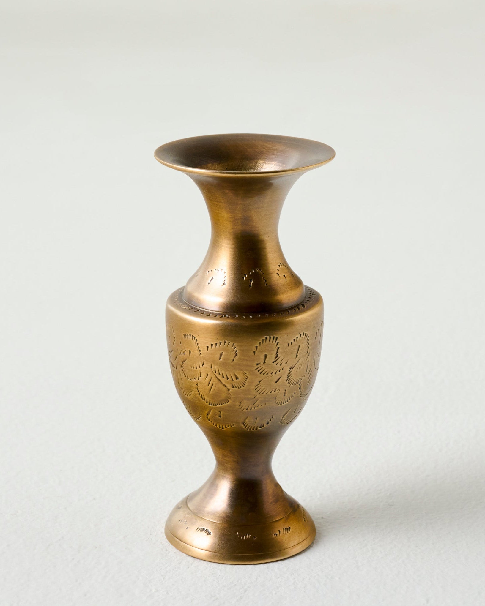 Callin Etched Brass Bud Vase - Short