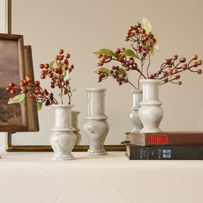 Lettie Marble Budvases shown styled