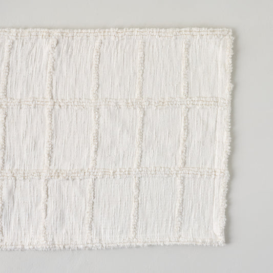 Optic White Textured Bath Mat