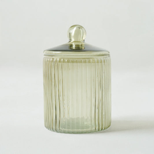 Large Arlo Ribbed Glass Canister