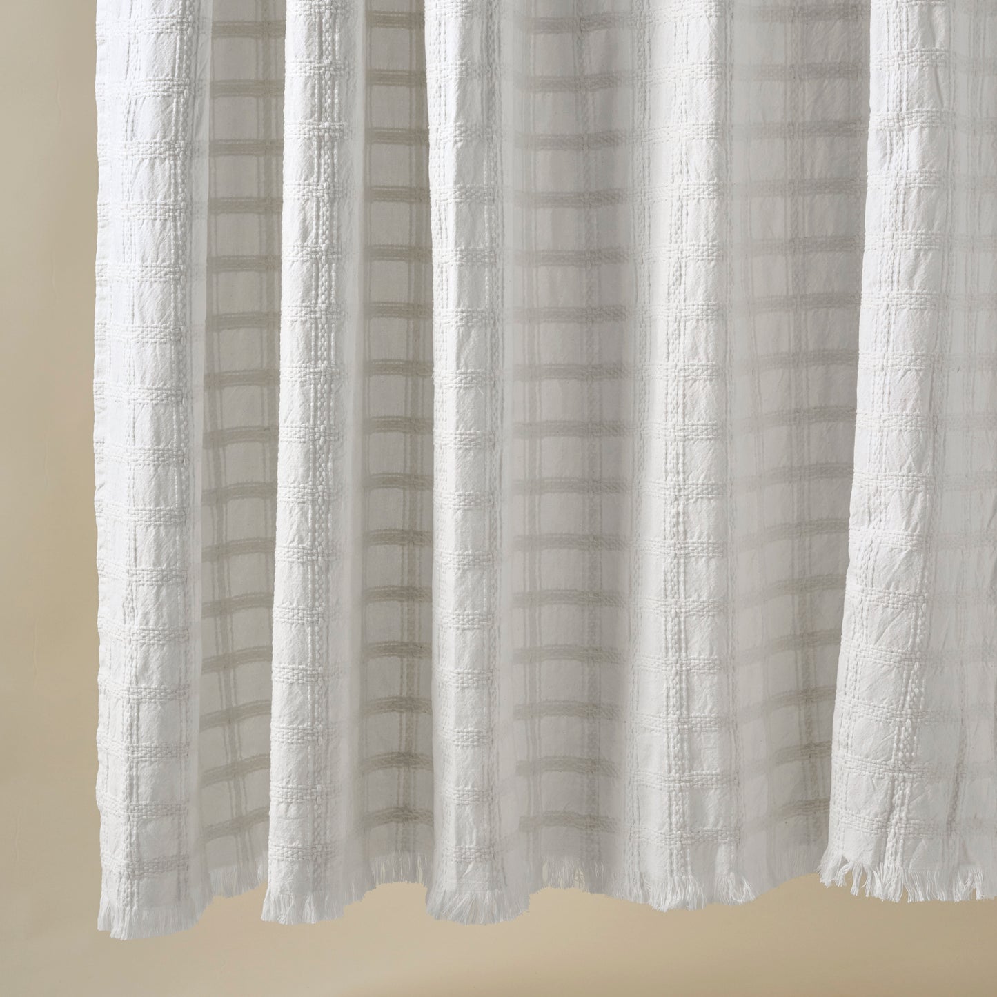 White Textured Shower Curtain