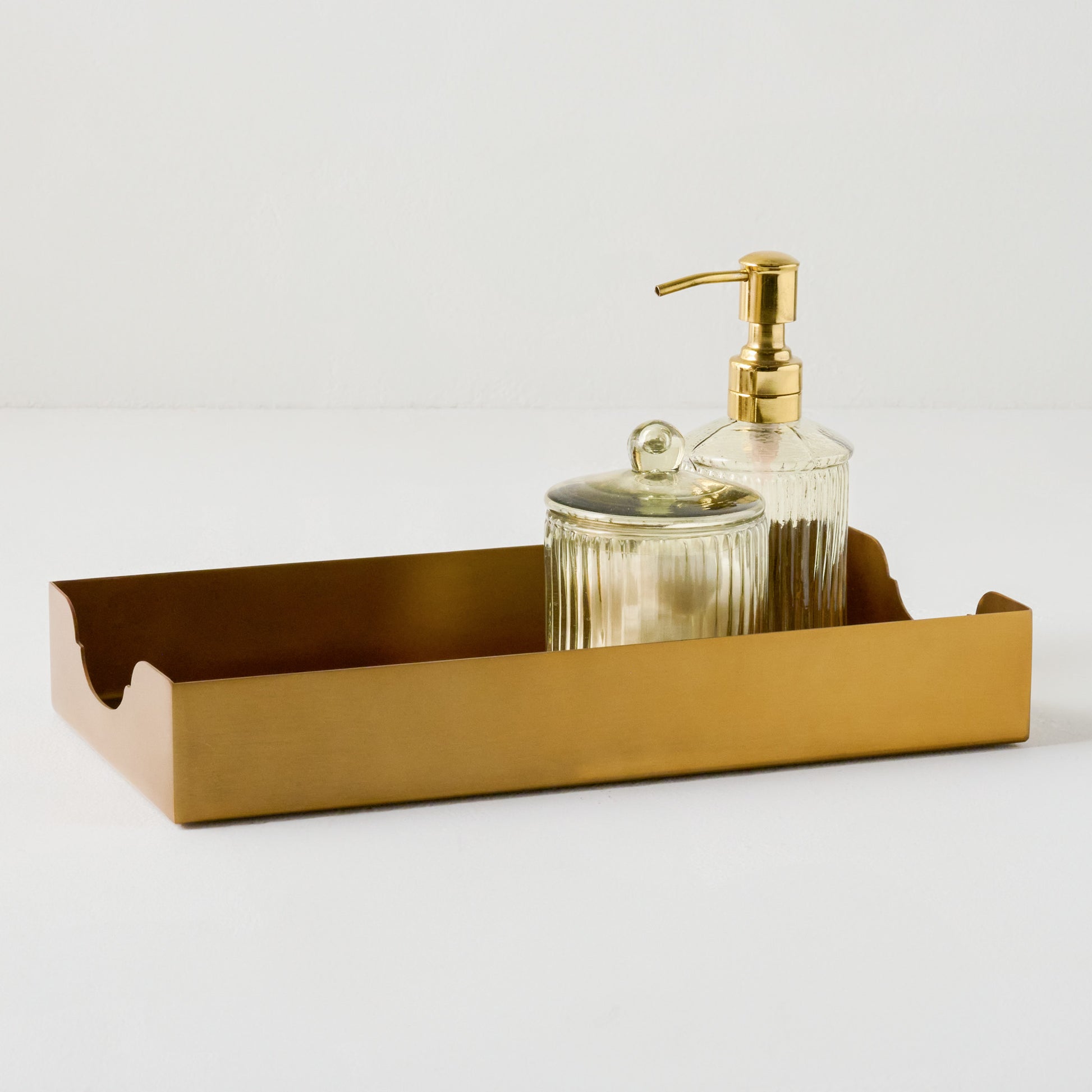 gold dressing table tray Afoxsos Gold Dresser Ornate Tray Metal Decorative Jewelry Perfume Organizer for Vanity, Dresser, Bathroom, Bedroom