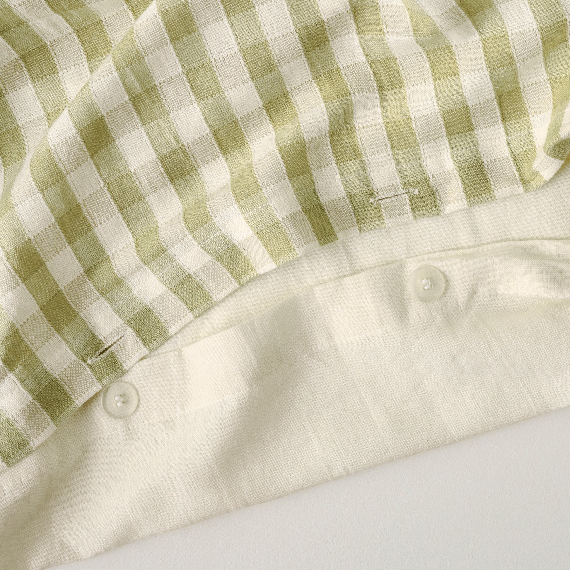 Maxine Gingham Duvet Cover shown laid out