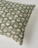Flora Block Print Sham - Dusty Green