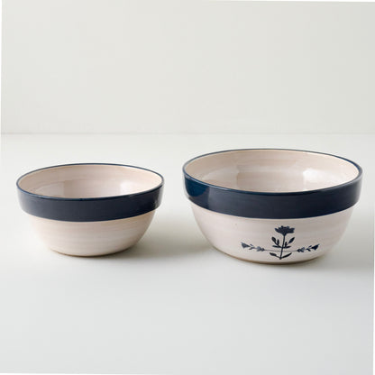 Lila Floral Mixing Bowl Set of Two