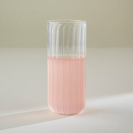 Fluted Glass Tumbler shown with drink