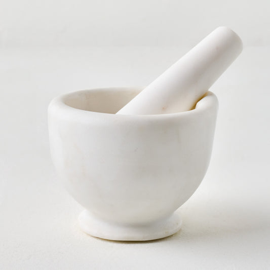 White Marble Mortar + Pestle