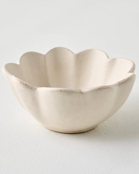French White Scalloped Mini Bowl