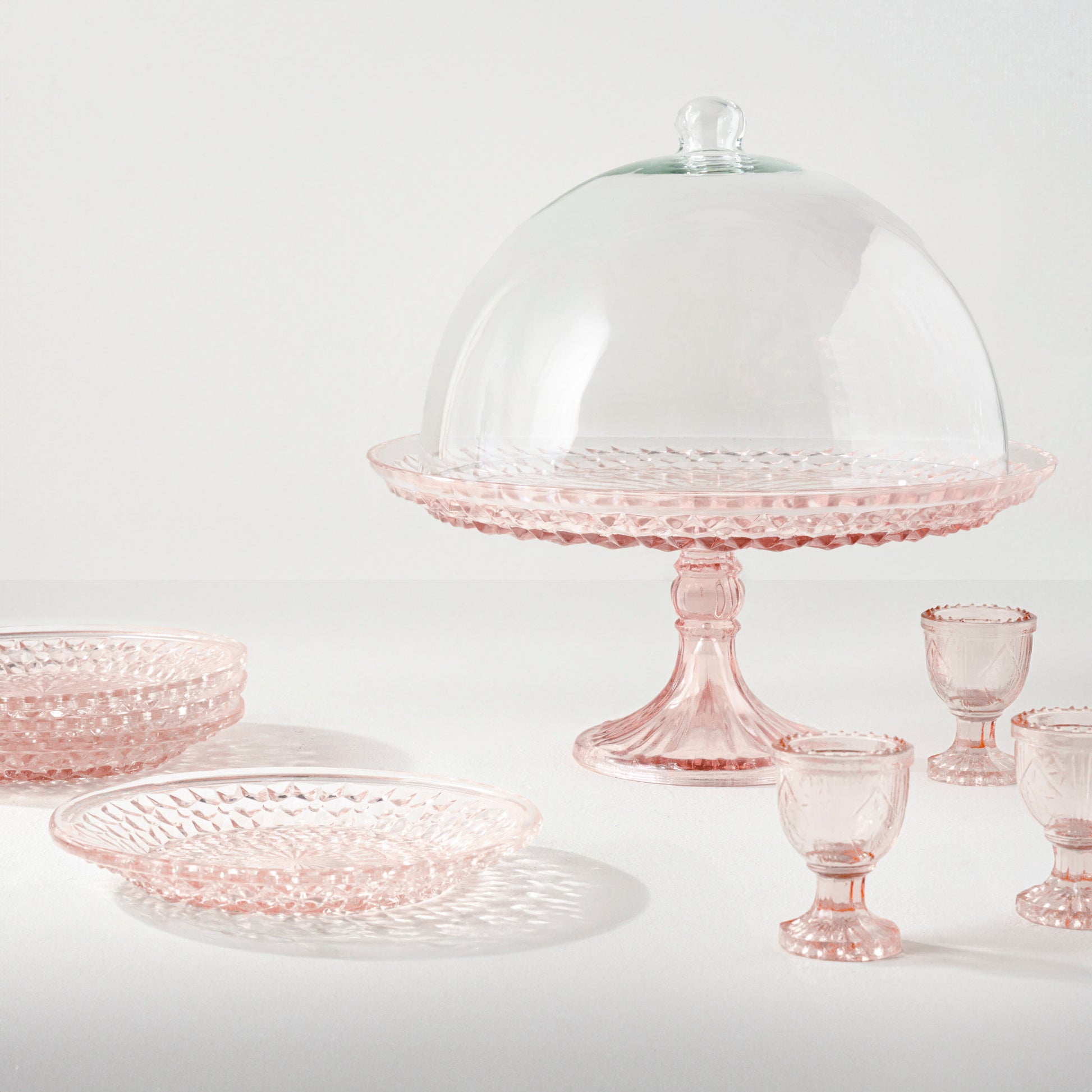 Ellis Vintage-Inspired Cake Stand with Dome shown with other Ellie items