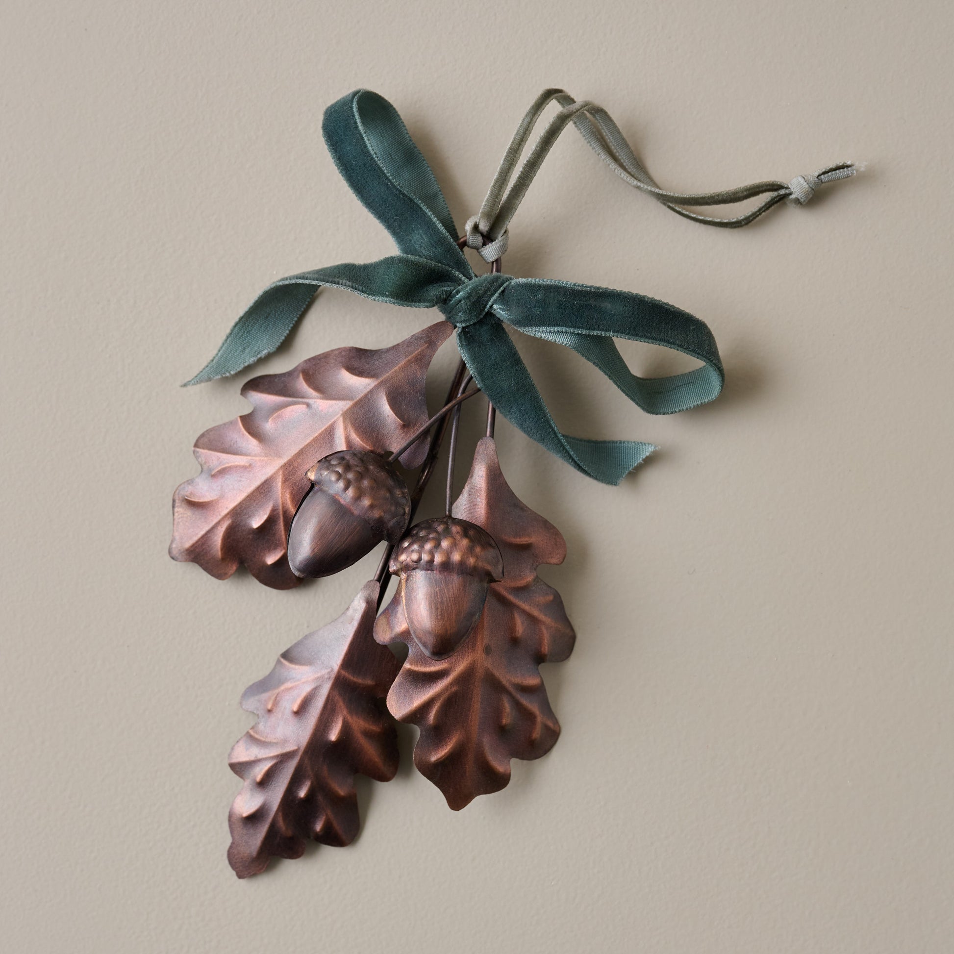 Pressed Metal Oak Leaf Ornament