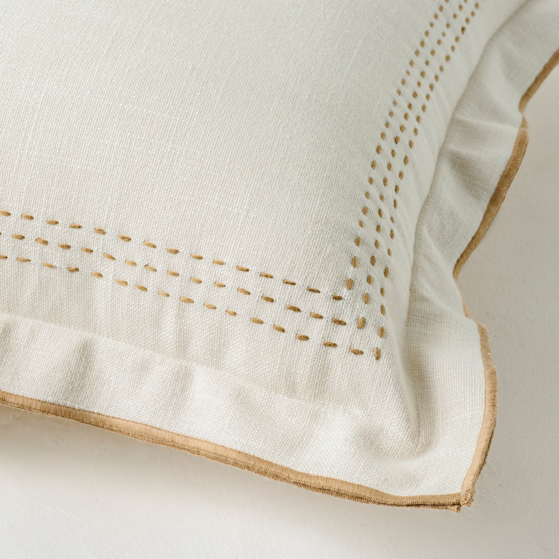 Oatmeal Felix Embroidered Pillow