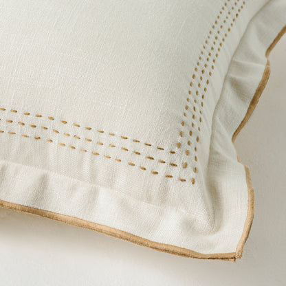 Oatmeal Felix Embroidered Pillow
