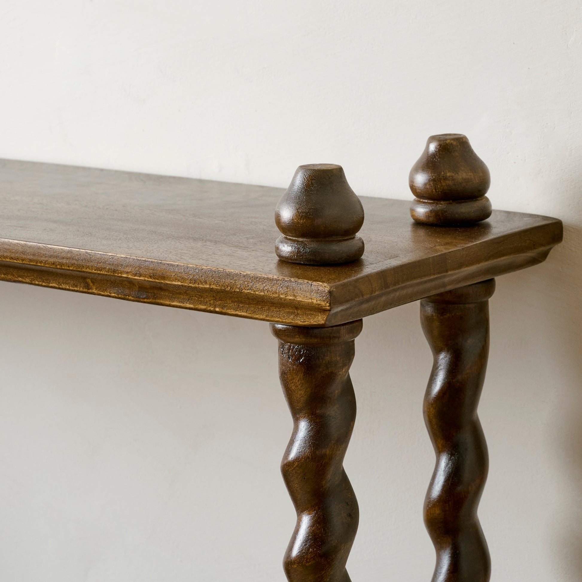 Barley Twist Wooden Shelf top