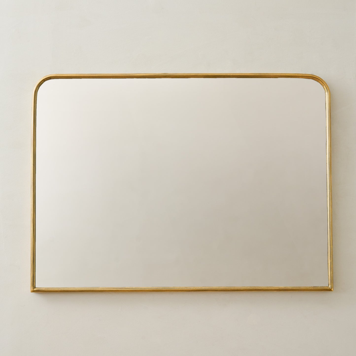 Collin Ribbed Brass Mantel Mirror