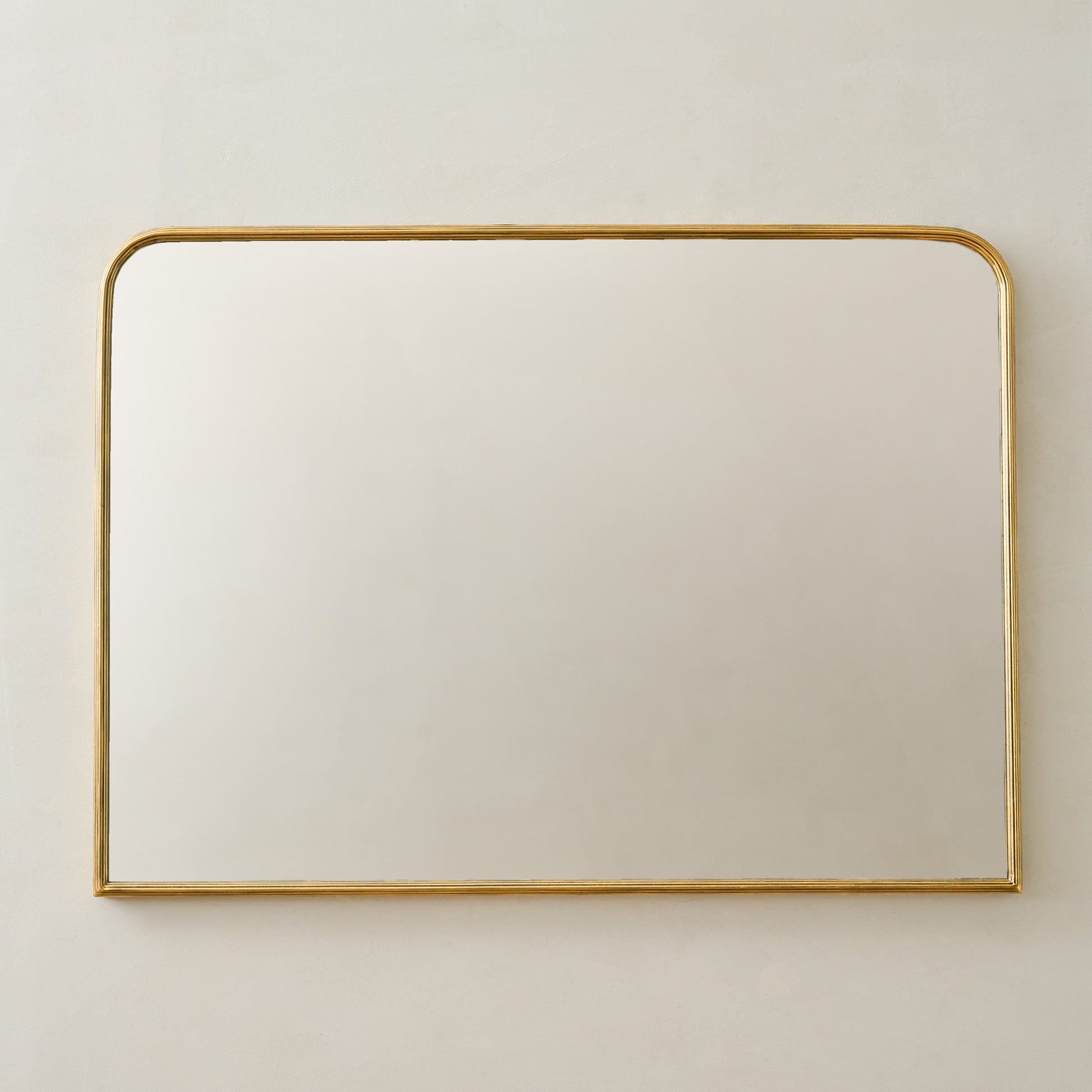 Collin Ribbed Brass Mantel Mirror