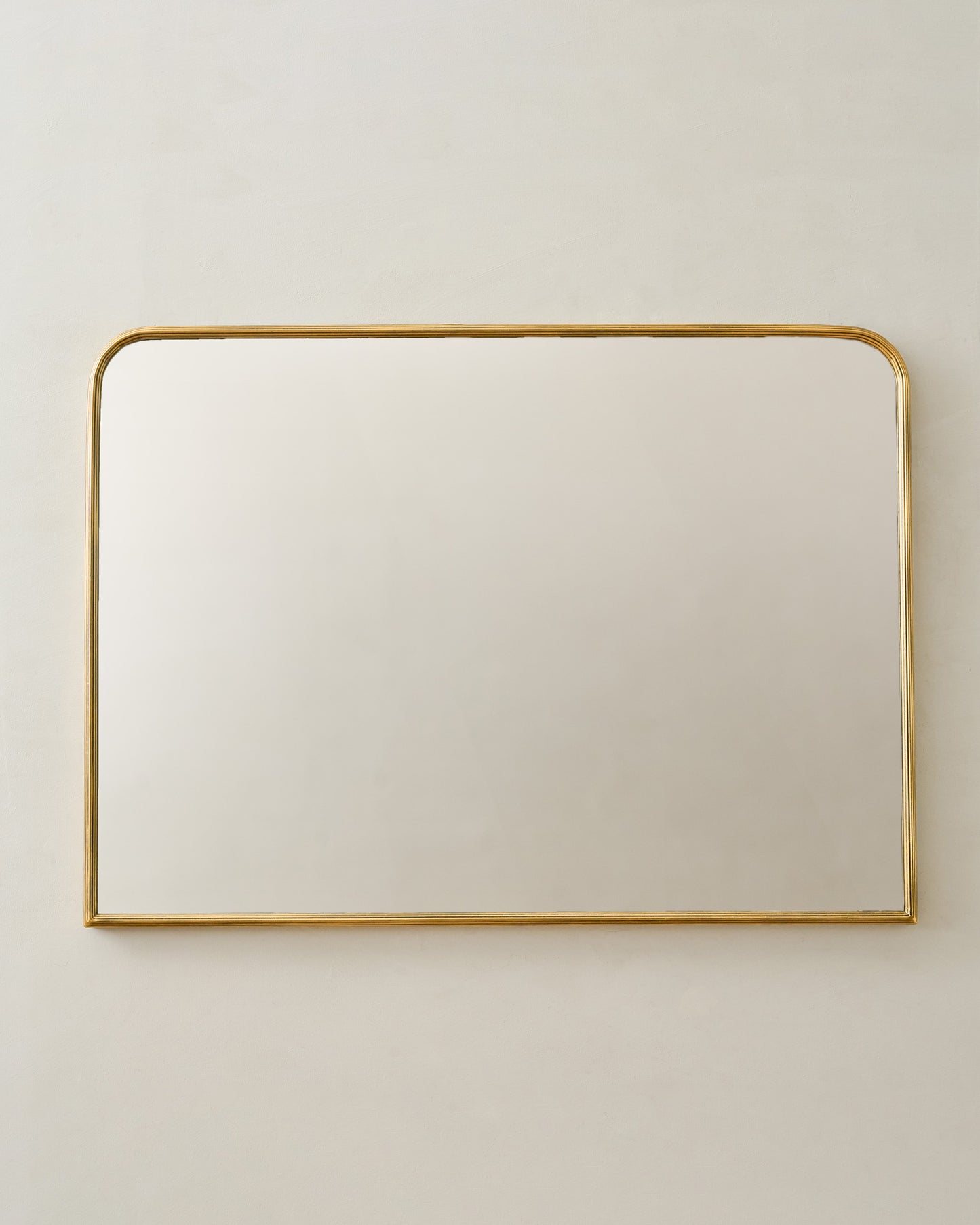Collin Ribbed Brass Mantel Mirror