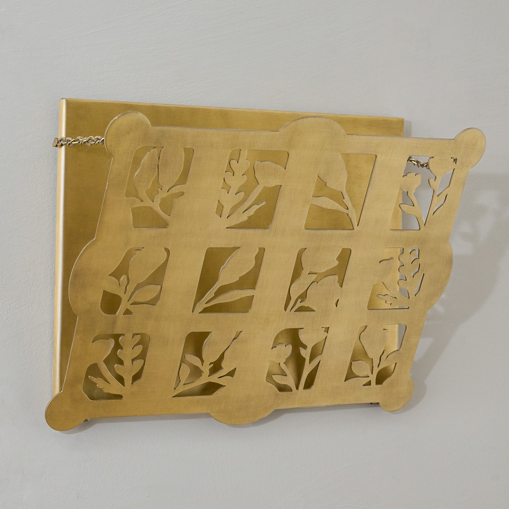 Shadow Floral Brass Wall Pocket