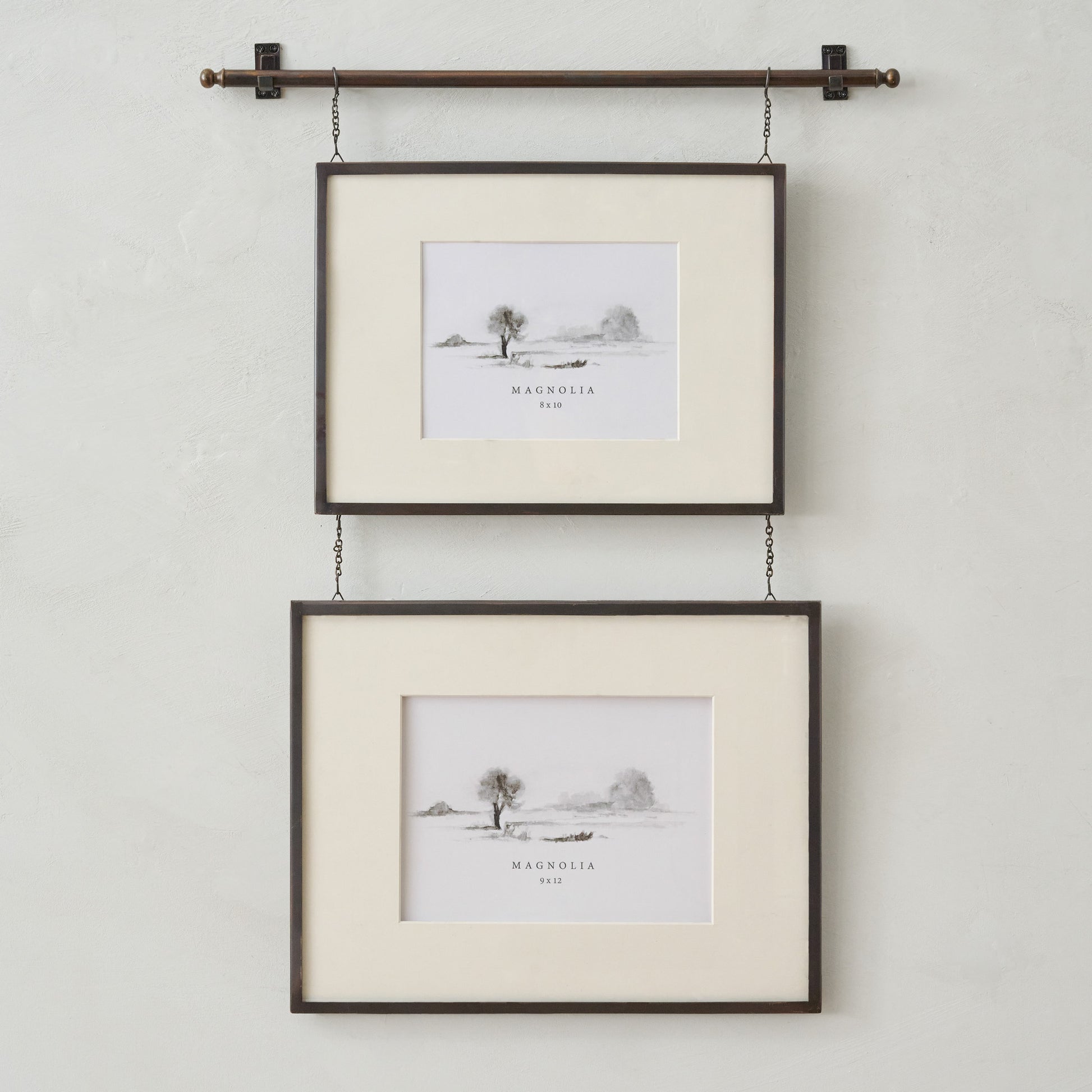 Colleen Antique Bronze Rail Double Picture Frame