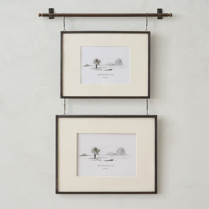 Colleen Antique Bronze Rail Double Picture Frame