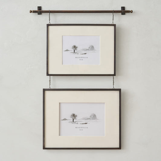 Colleen Antique Bronze Rail Double Picture Frame