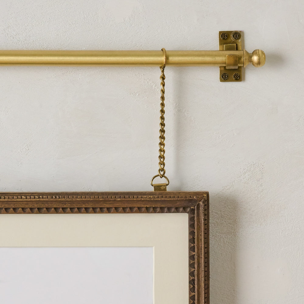Colleen Wood and Brass Rail Picture Frame up close