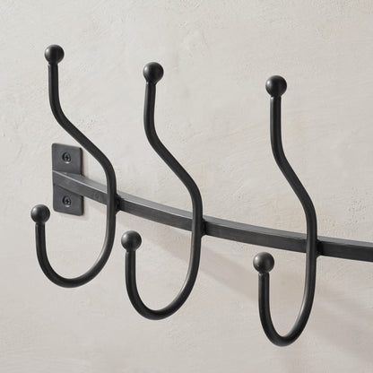 Webster Antique Bronze Hook Rack up close