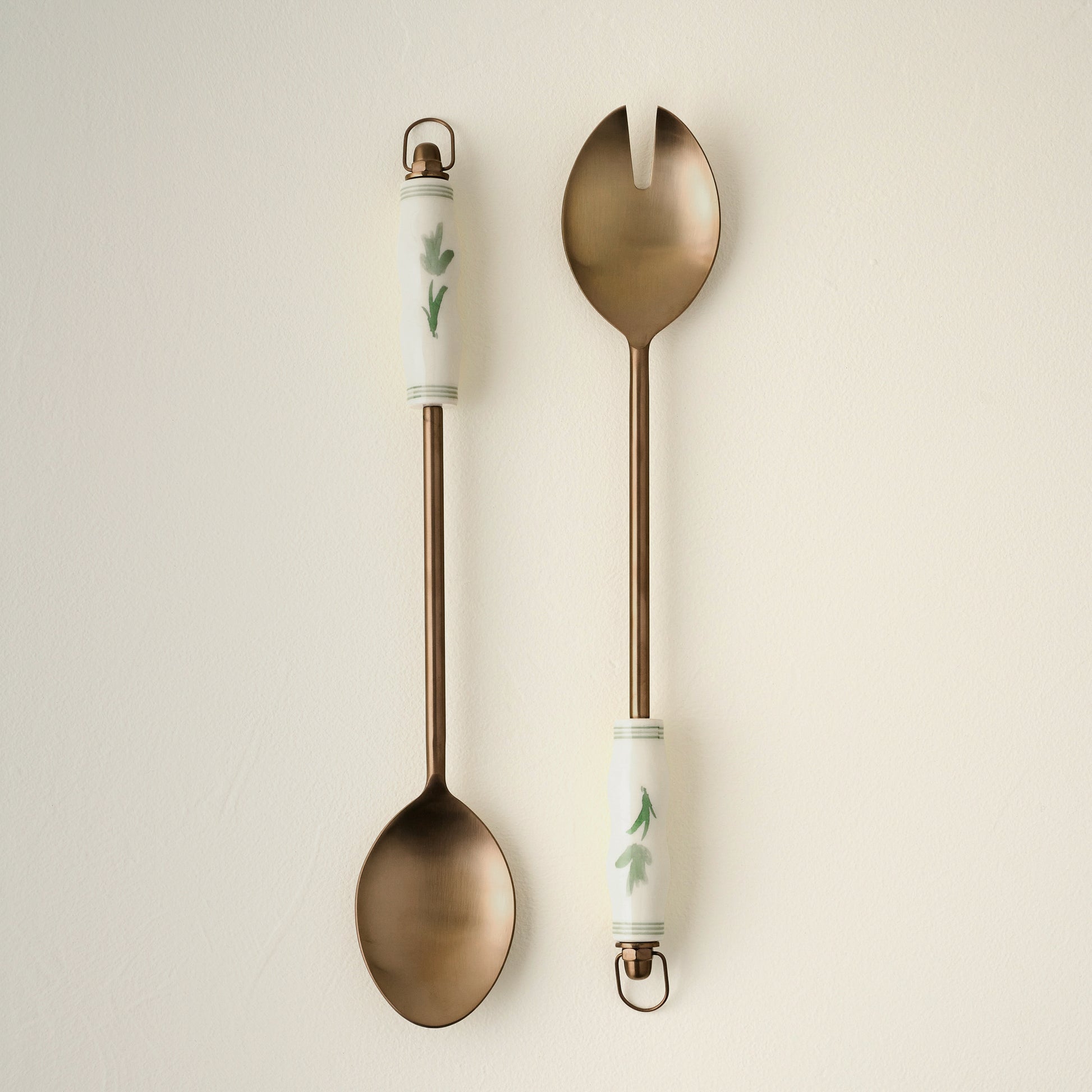 Copper Floral Serving Utensil Set
