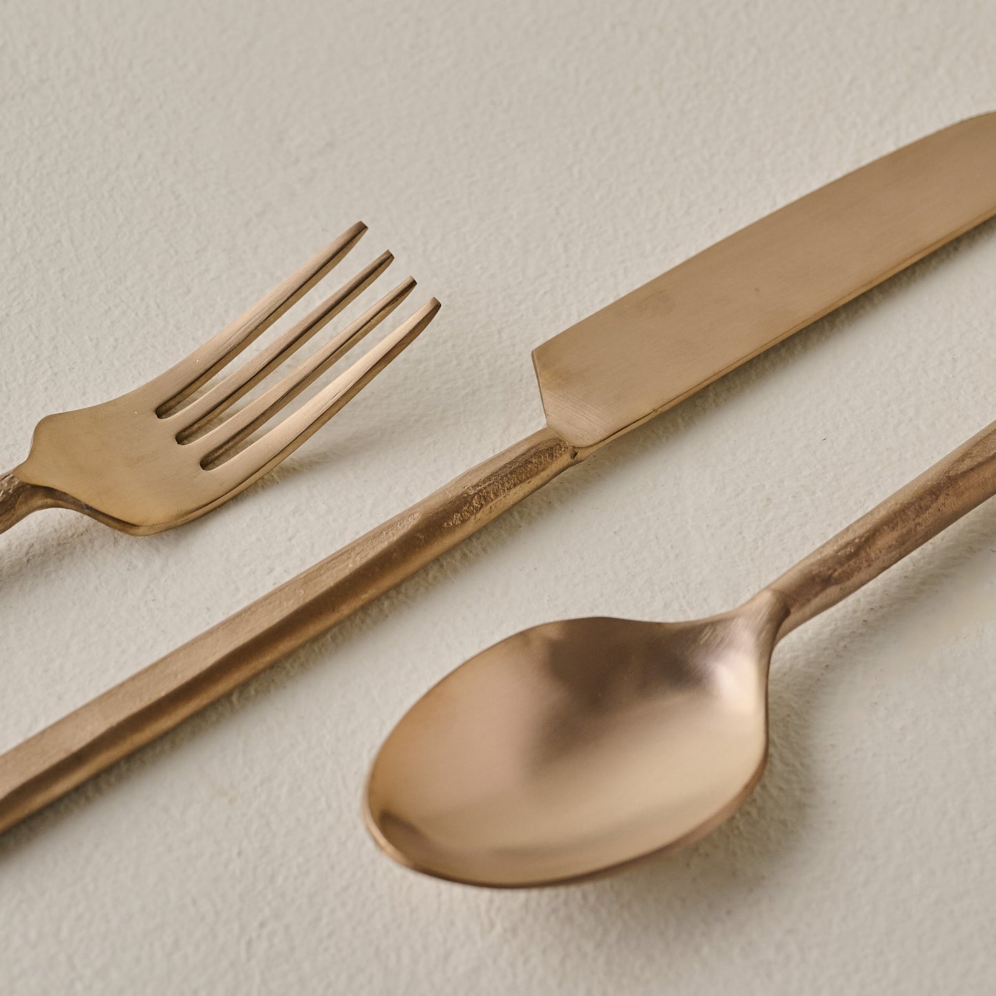 Copper Flatware Set of Five up close