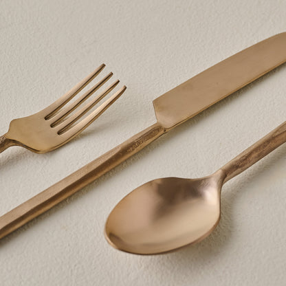 Copper Flatware Set of Five up close