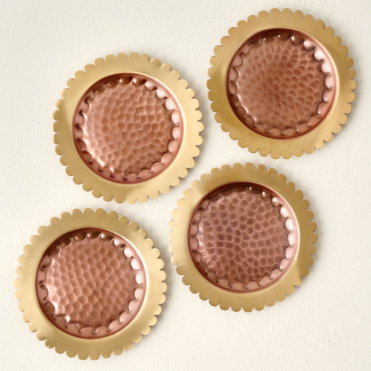 Magnolia Copper + Brass Coaster Set