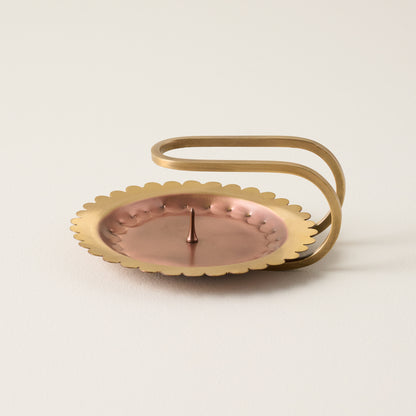 Hammered Copper and Brass Candle Holder