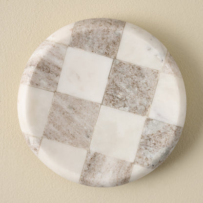 Everett Checkered Marble Trinket Tray
