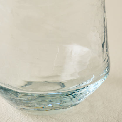 Rustic Glass Stemless Glass up close