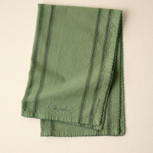 Magnolia Antique Green Striped Tea Towel
