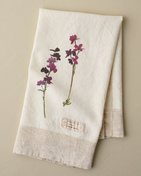 Magnolia Larkspur Garden Tea Towel