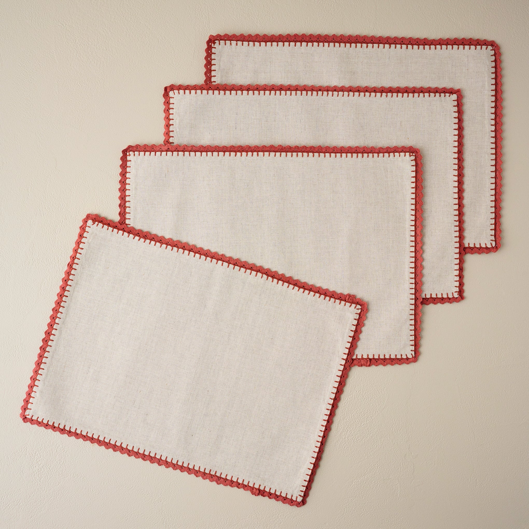 Apricot Crochet Edge Placemat Set of Four