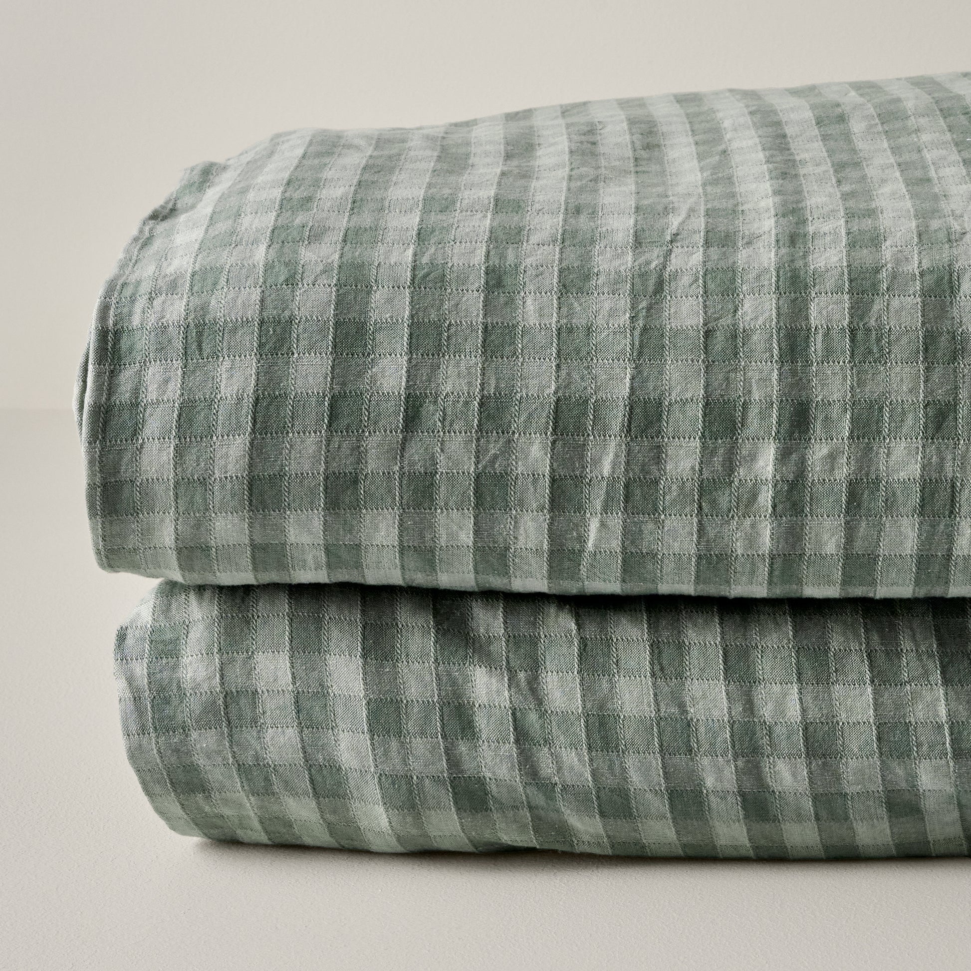 Maxine Gingham Duvet Cover in dusty green