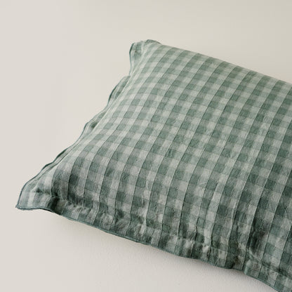 Maxine Gingham Sham in dusty green