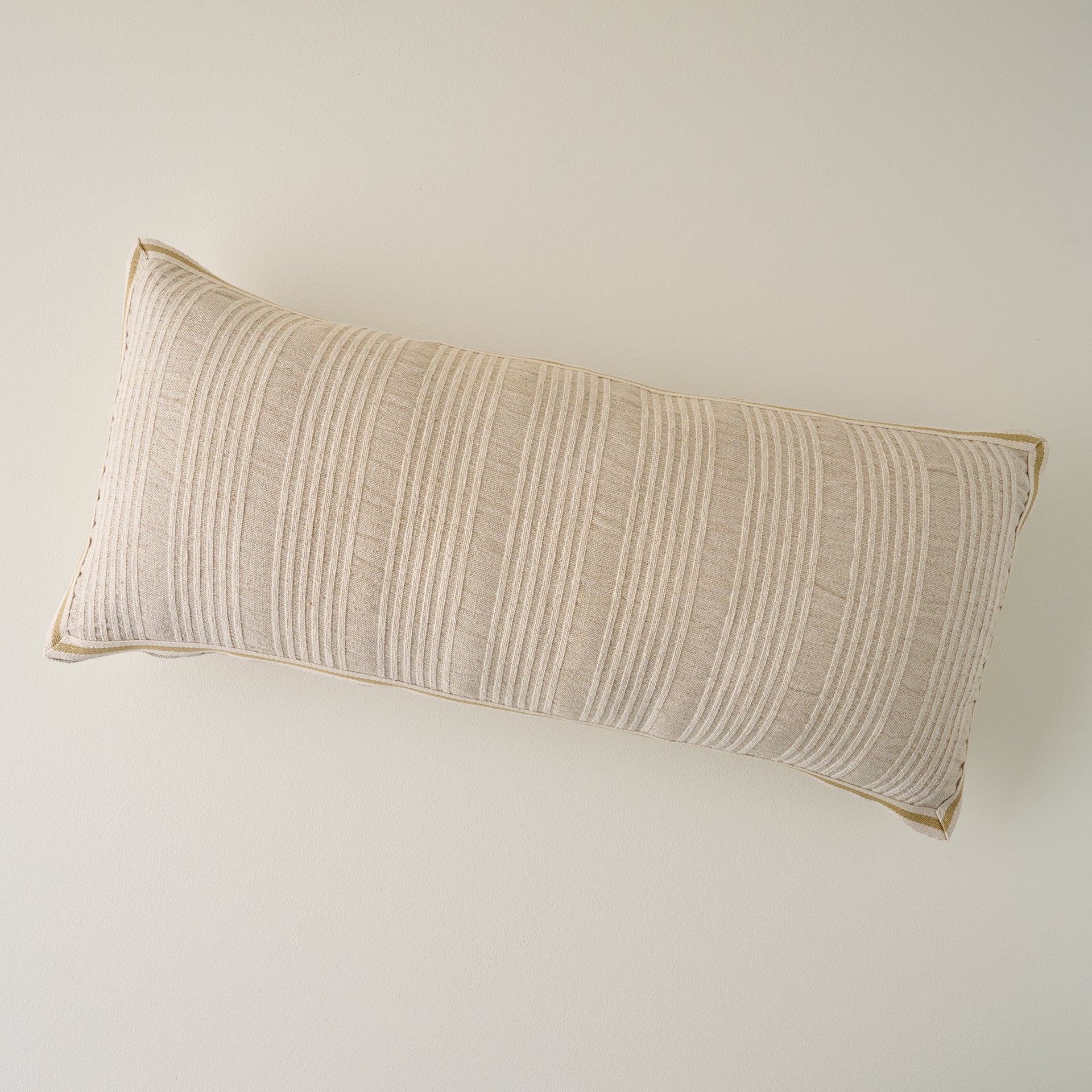 Natural Stripe Gusset Large Lumbar Pillow