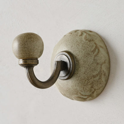 French Grey Emilie Floral Ceramic Wall Hook