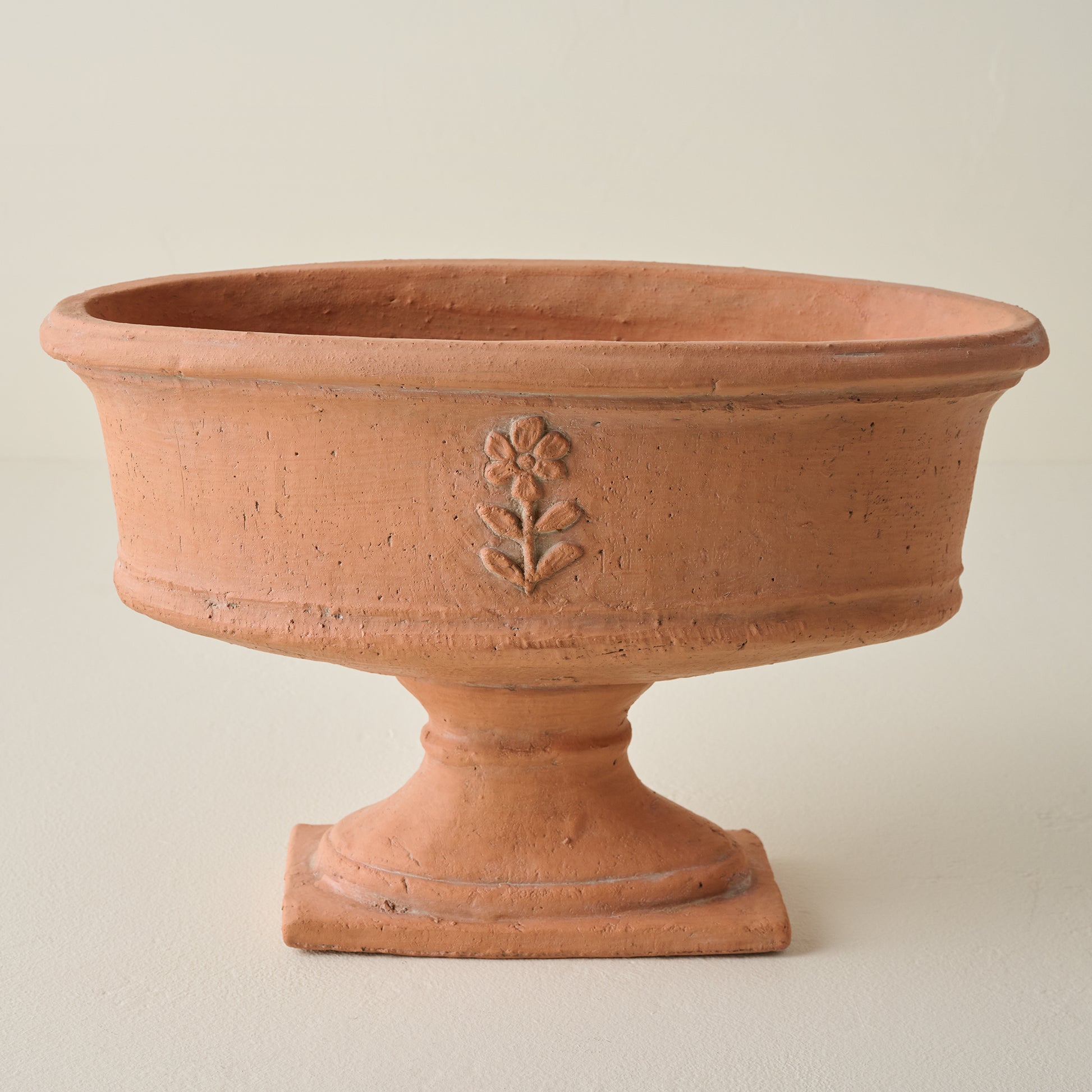 Elongated Floral Terracotta Planter