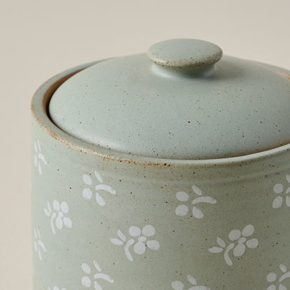 Emilie Floral Painted Canister lid close up
