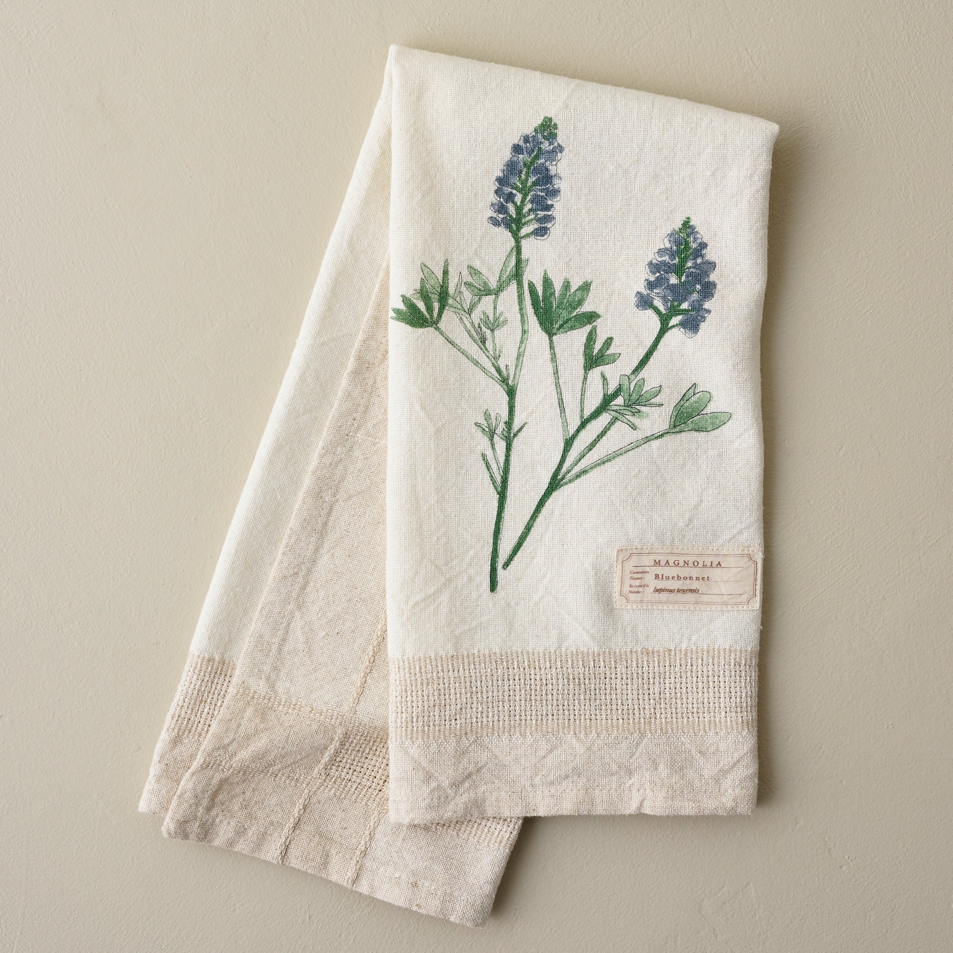 Magnolia Bluebonnet Garden Tea Towel