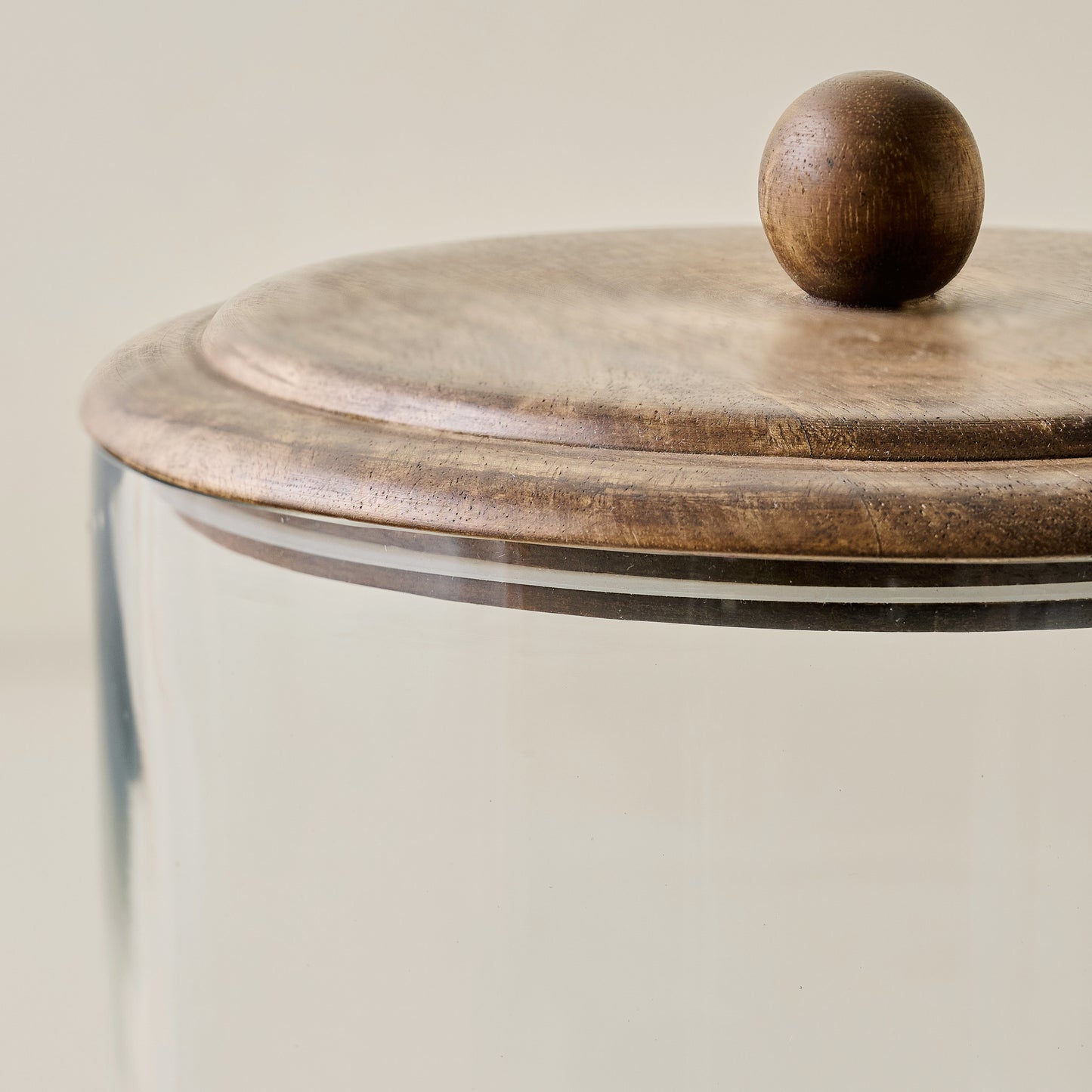 Wood + Glass Trifle Dish up close